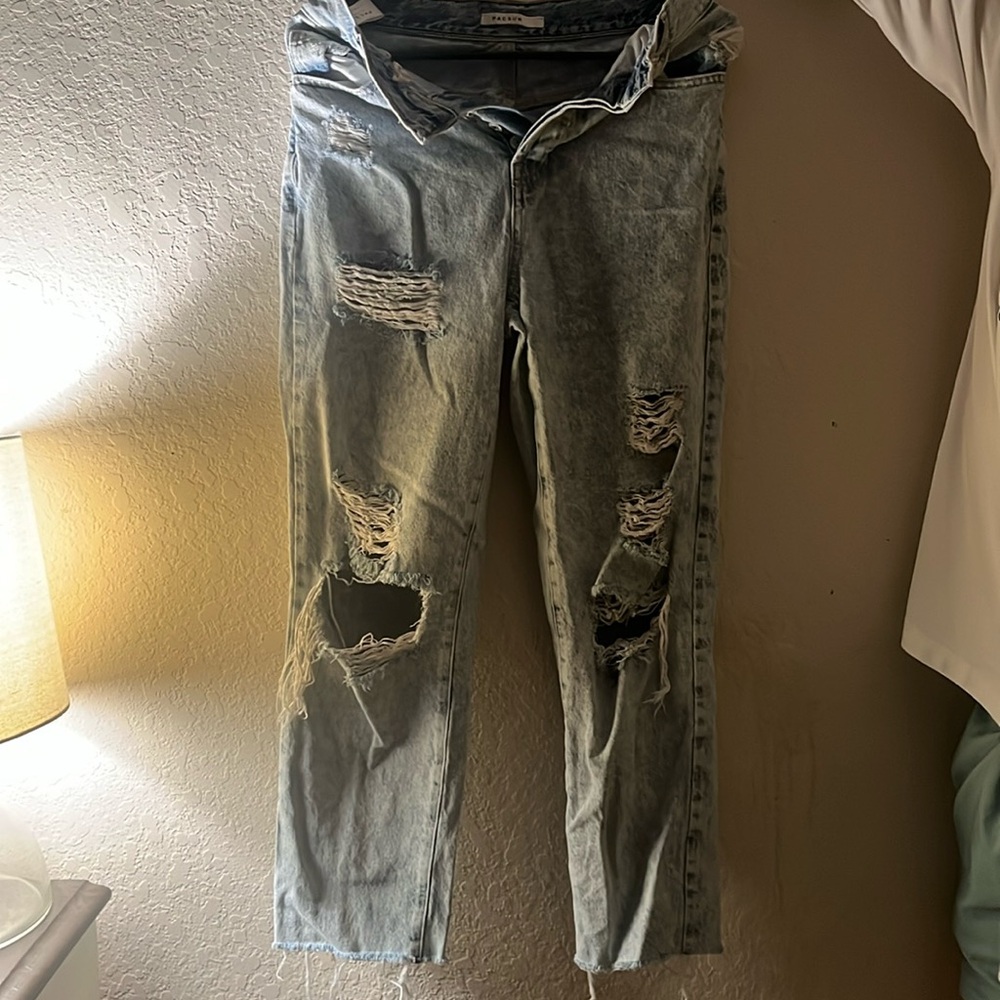 Pacsun High Rise Straight Ripped Jeans